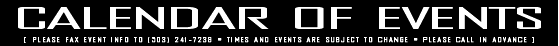 Calendar of Events